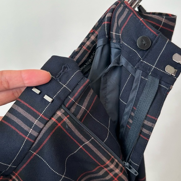 NWT! BANANA REPUBLIC Plaid Printed Trousers Wide Leg Slacks High Waist Size-10 - Picture 3 of 7